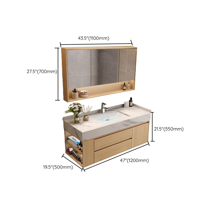 Gorgeous Sink Vanity Wood Wall-Mounted Mirror Cabinet Vanity Cabinet with Storage Shelving