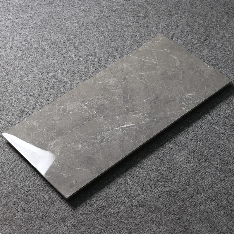 Gray Singular Tile Marble Appearance Straight Edge Rectangular Floor Tile