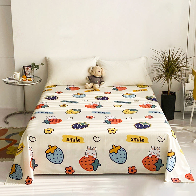 Cotton Twill 1-PC Bed Sheet Breathable Ultra Soft Fitted Sheet