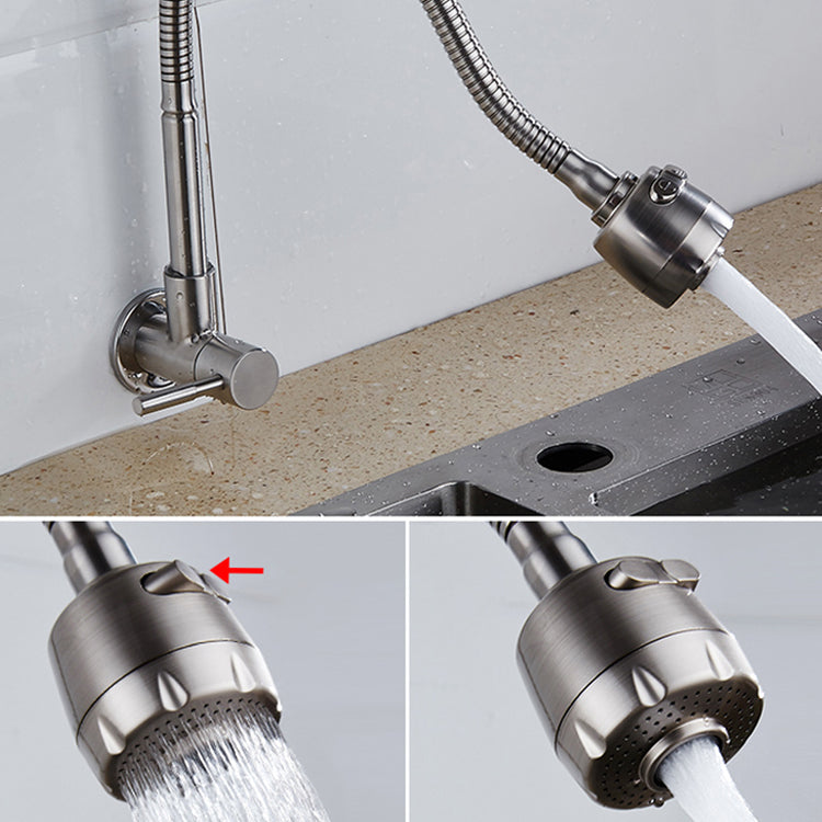 Contemporary Style Bar Faucet Metal Wall-mounted Kitchen Faucet