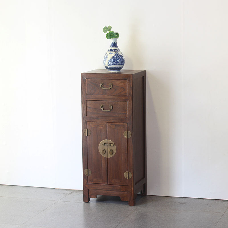 Modern Solid Wood Accent Chest Standard Ring Pulls Accent Cabinet