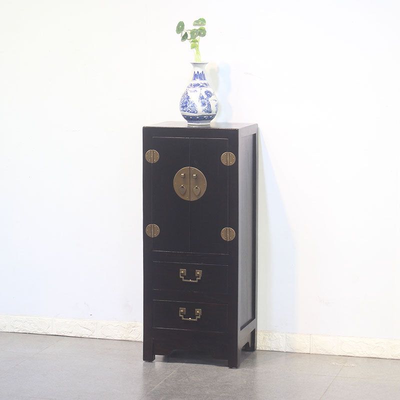 Modern Solid Wood Accent Chest Standard Ring Pulls Accent Cabinet