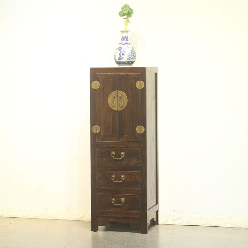 Modern Solid Wood Accent Chest Standard Ring Pulls Accent Cabinet