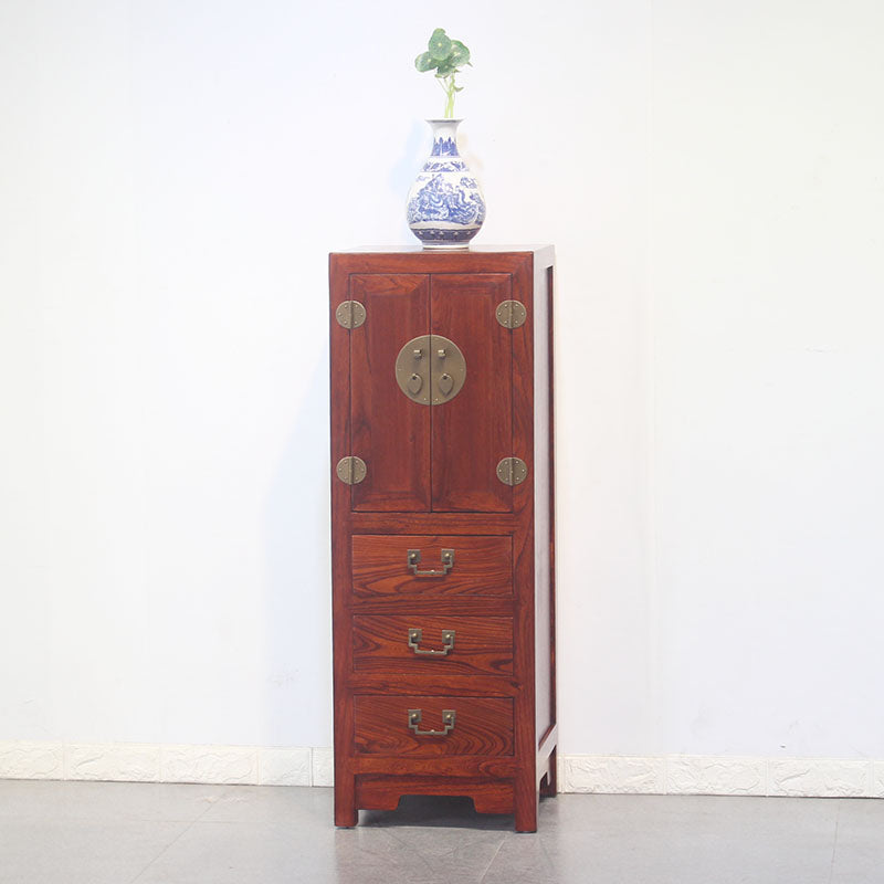 Modern Solid Wood Accent Chest Standard Ring Pulls Accent Cabinet
