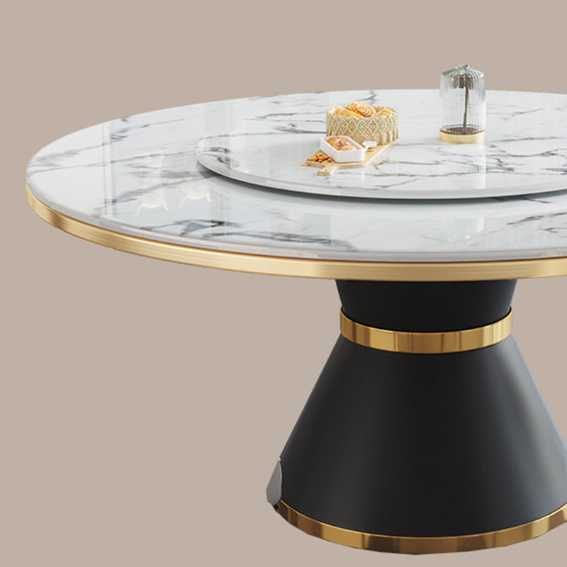 Modern Dining Set 1/5/7 Pcs Round Marble Dining Table and Upholstered Chairs