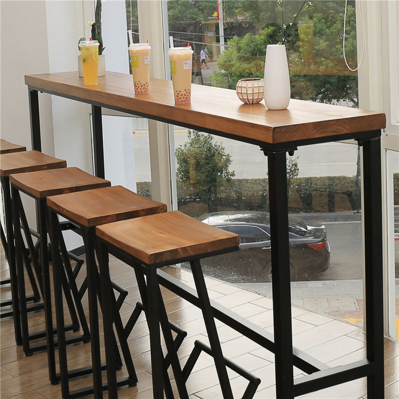 Contemporary Solid Wood Pub Set 1/6 Pieces Rectangle Bar Height Bar Set