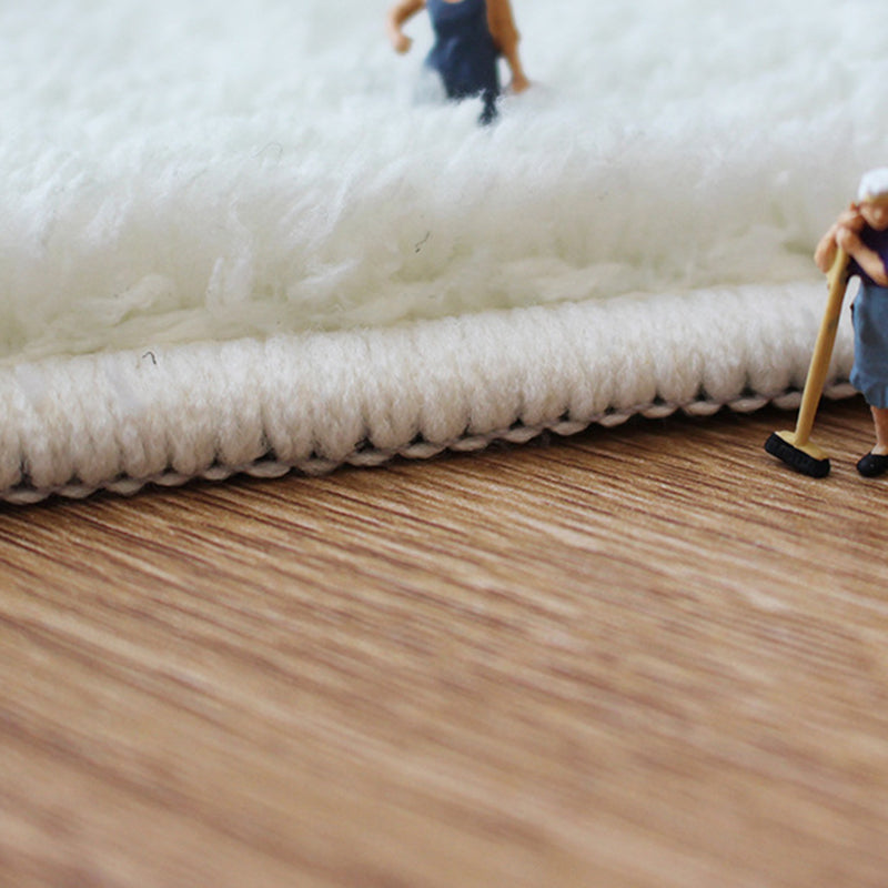 Light Gray Line Rug Polyester Modern Rug Washable Rug for Drawing Room