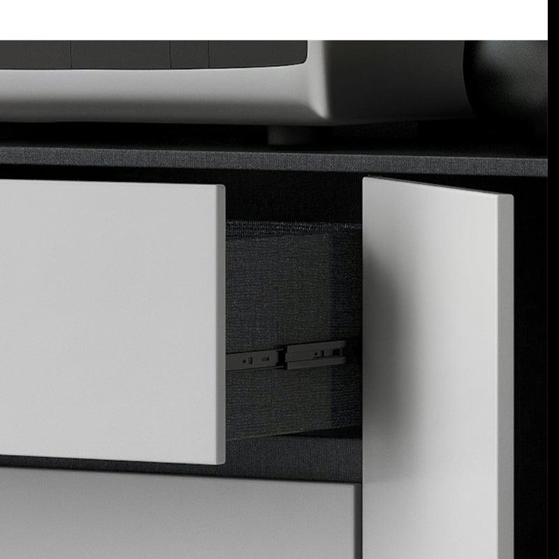 Contemporary Glass Doors Dining Hutch Wood Hutch Buffet with Doors