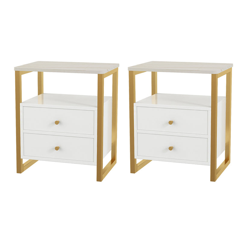 Stone Bed Nightstand Glam Accent Table Nightstand for Bedroom