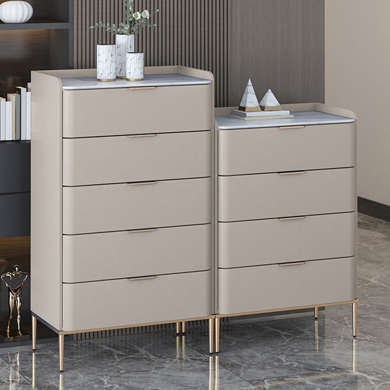 Glam Stone Storage Chest Bedroom 15.7" Wide Vertical Chest with Drawers