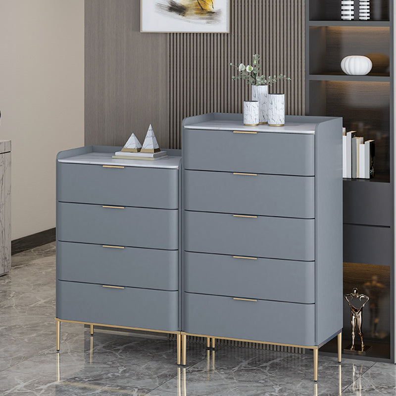Glam Stone Storage Chest Bedroom 15.7" Wide Vertical Chest with Drawers