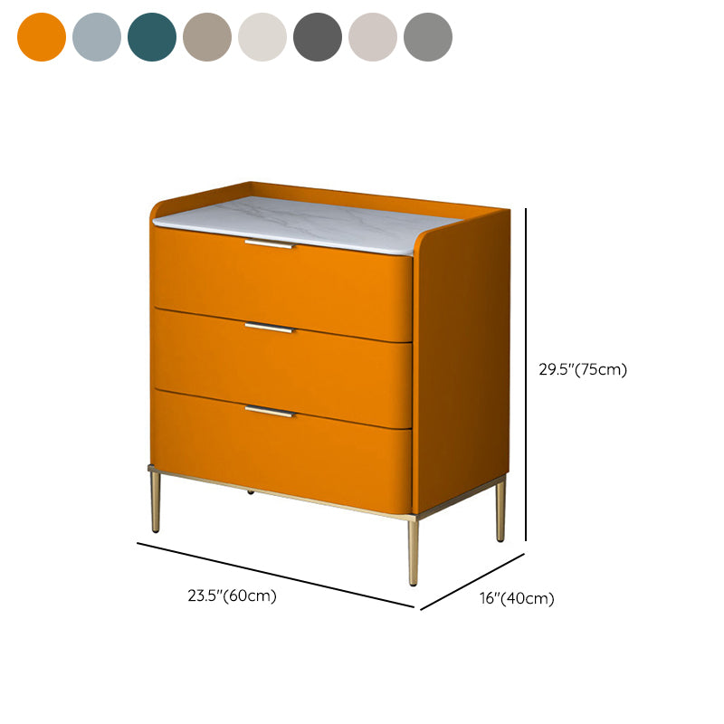 Glam Stone Storage Chest Bedroom 15.7" Wide Vertical Chest with Drawers