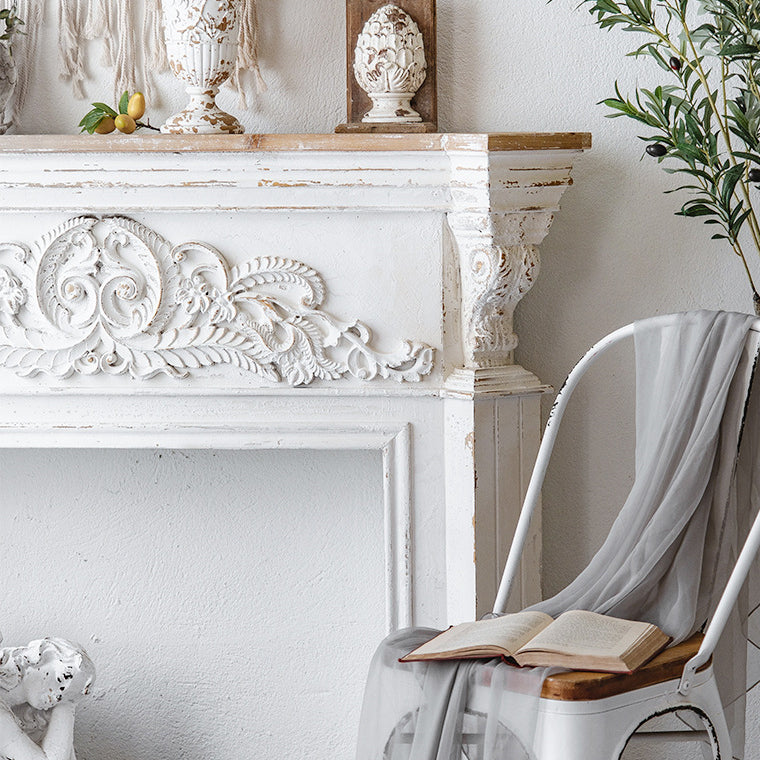 French Country Wood Console Table White Console Sofa Table for Hall