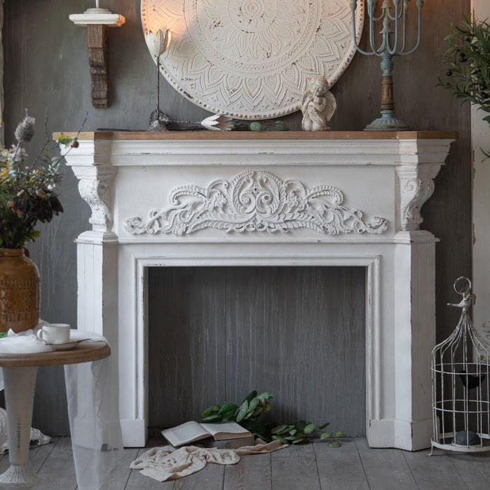 French Country Wood Console Table White Console Sofa Table for Hall