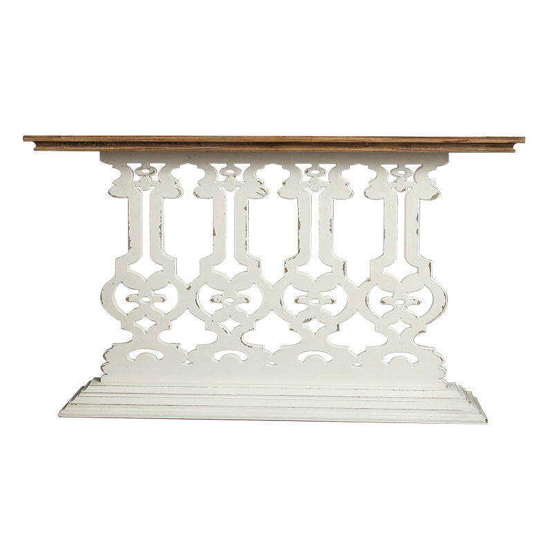 French Country Wood Accent Table Rectangle Console Sofa Table for Hall