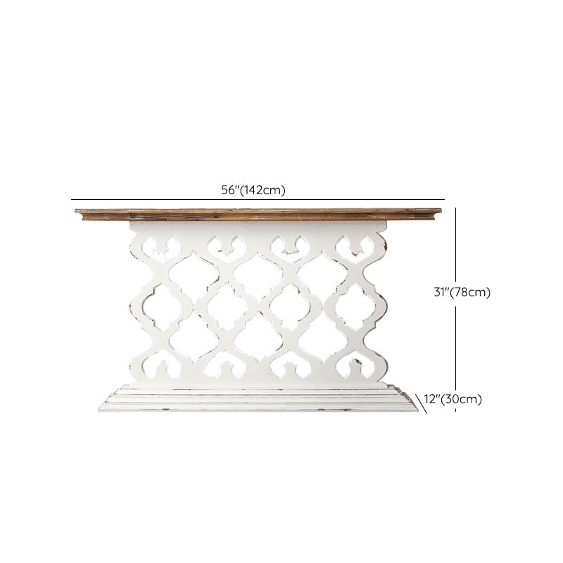 French Country Wood Accent Table Rectangle Console Sofa Table for Hall