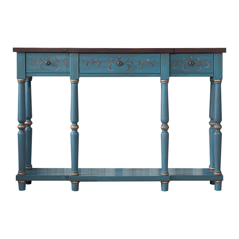 French Country Wood End Table Rectangle Console Sofa Table for Hall