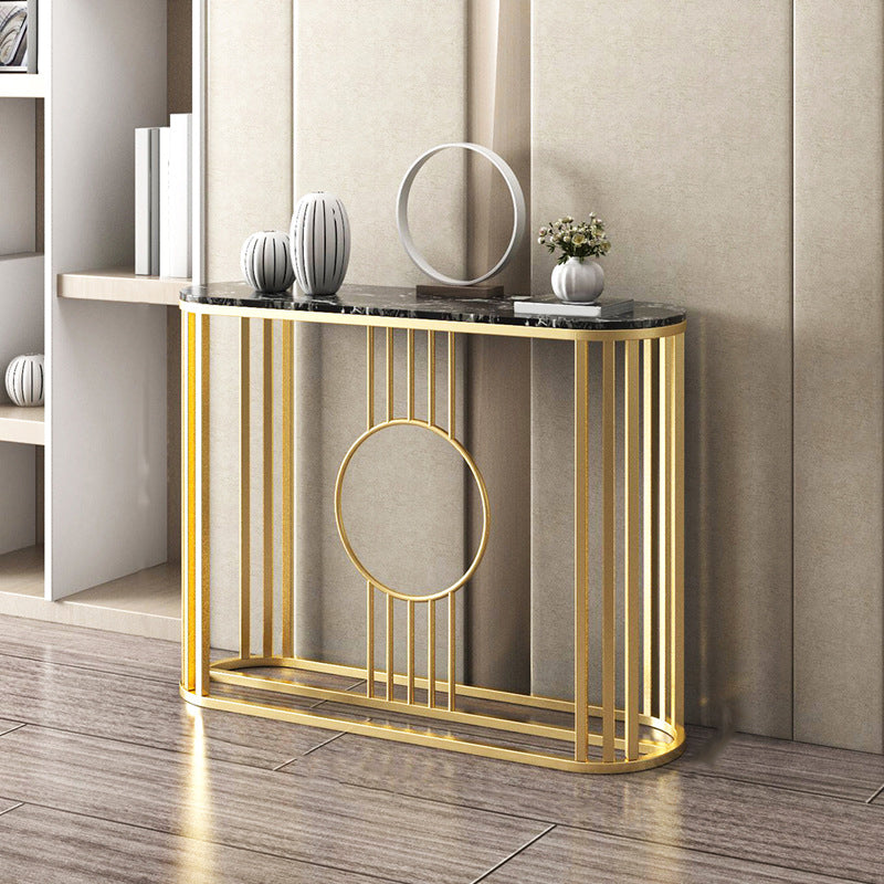 Glam Marble Console Table Golden Frame Console Sofa Table for Hall