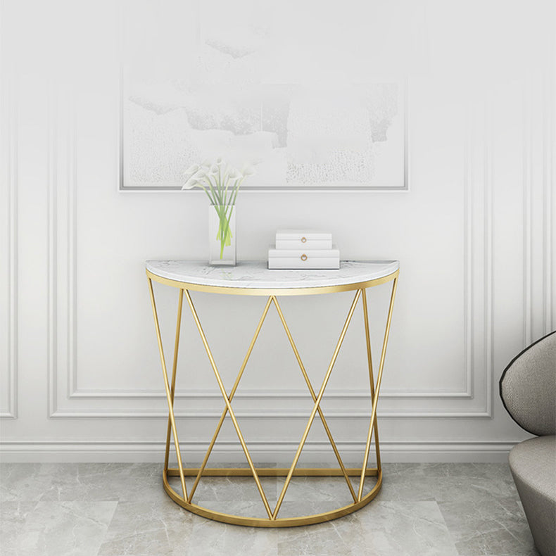 Glam Marble Console Table Stain Resistant Console Sofa Table for Hall