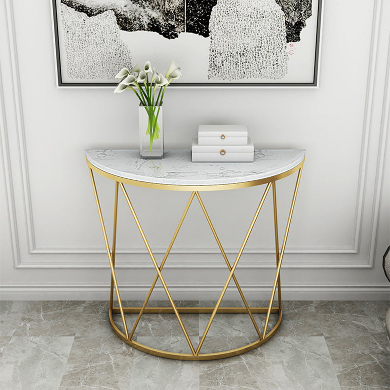 Glam Marble Console Table Stain Resistant Console Sofa Table for Hall