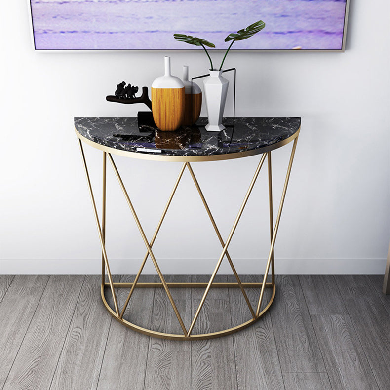Glam Marble Console Table Stain Resistant Console Sofa Table for Hall