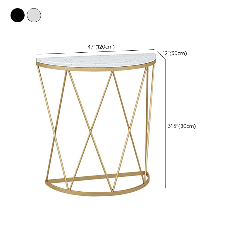 Glam Marble Console Table Stain Resistant Console Sofa Table for Hall