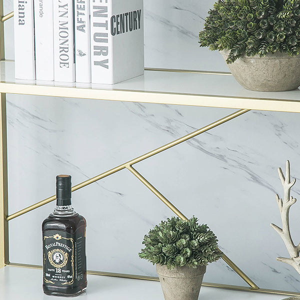 Modern Bookshelf Metal Open Shelf Bookcase with Cabinets for Home Office