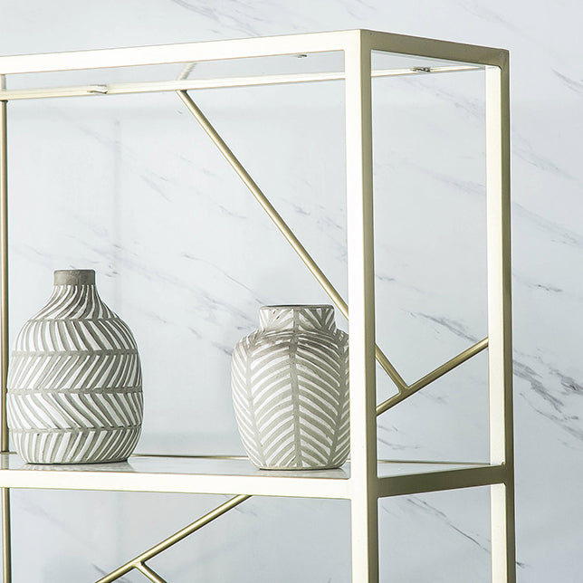 Modern Bookshelf Metal Open Shelf Bookcase with Cabinets for Home Office