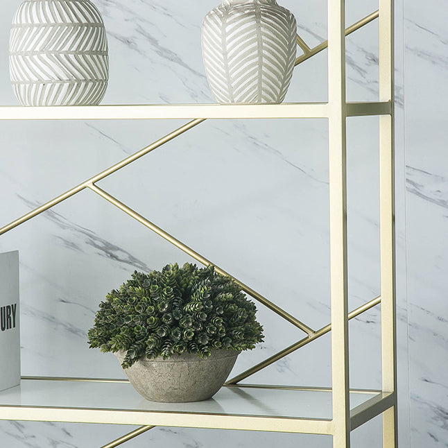 Modern Bookshelf Metal Open Shelf Bookcase with Cabinets for Home Office