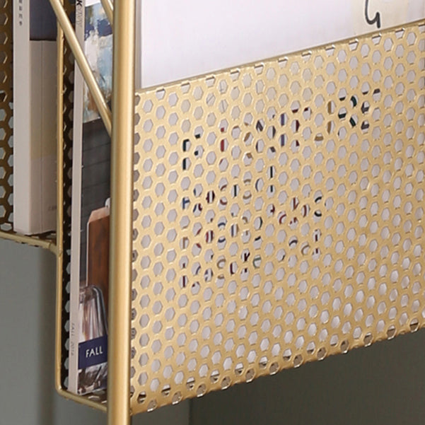 Glam Antique Finish Book Shelf Metal Standard Shelf Bookcase