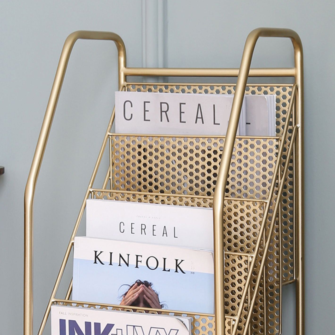 Glam Antique Finish Book Shelf Metal Standard Shelf Bookcase