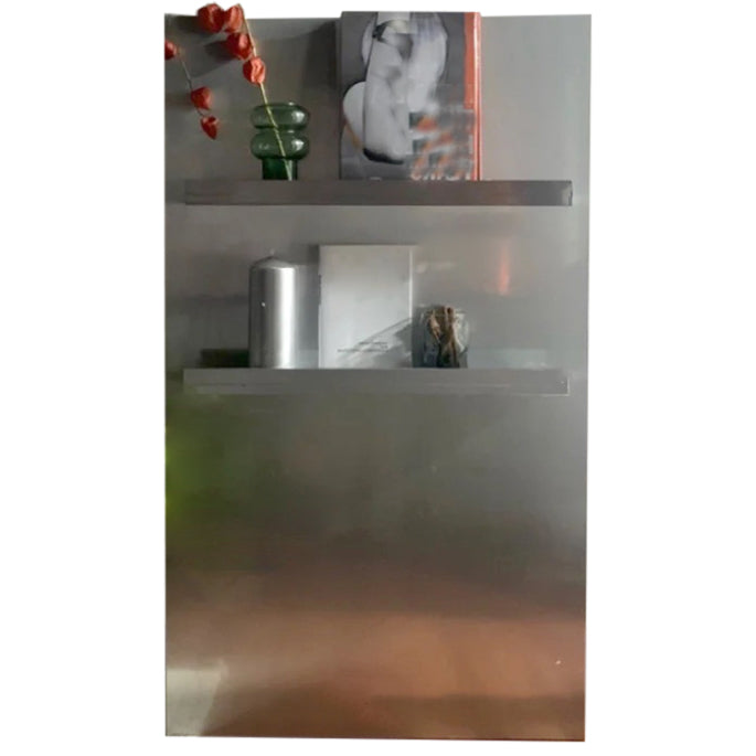 Industrial Steel Bookcase Silver Standard Closed Back Bookshelf with Shelves