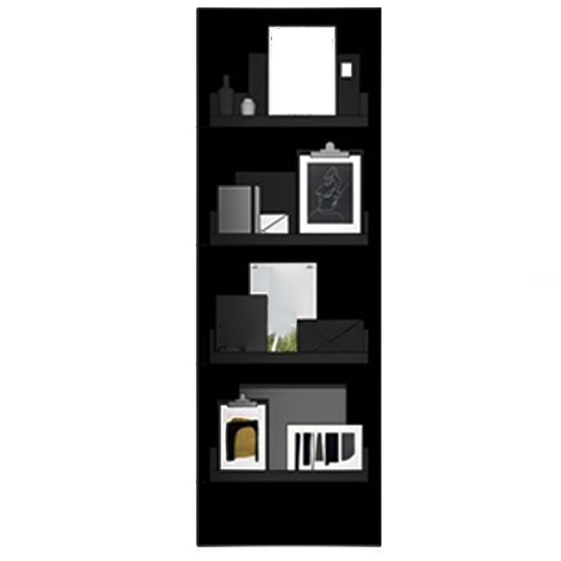 Industrial Standard Closed Back Bookcase Metal Black Bookshelf with Shelves