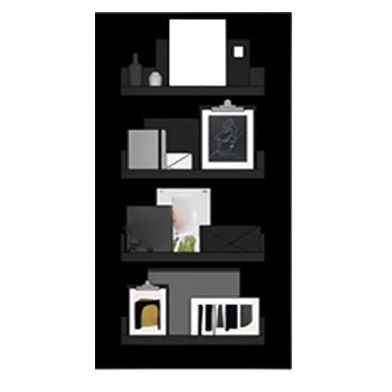 Industrial Standard Closed Back Bookcase Metal Black Bookshelf with Shelves