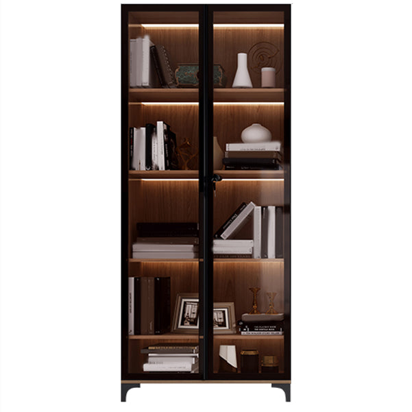 Glam Engineered Wood Bookcase Standard Bookshelf with Cabinets