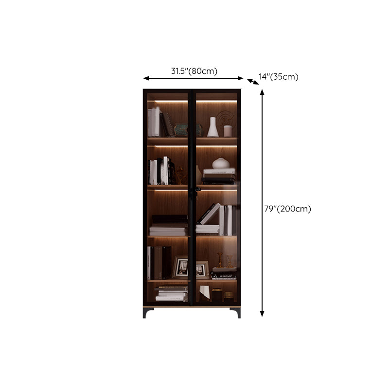 Glam Engineered Wood Bookcase Standard Bookshelf with Cabinets