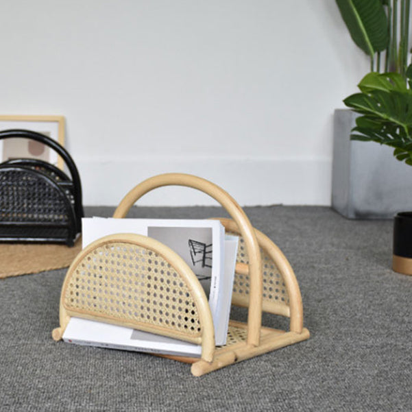 Contemporary Horizontal Standard Bookshelf Open Back Wooden Bookcase