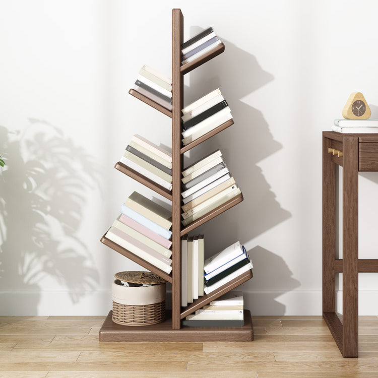 11.81" W Scandinavian Shelf Bookcase Antique Finish Bookshelf with Shelves