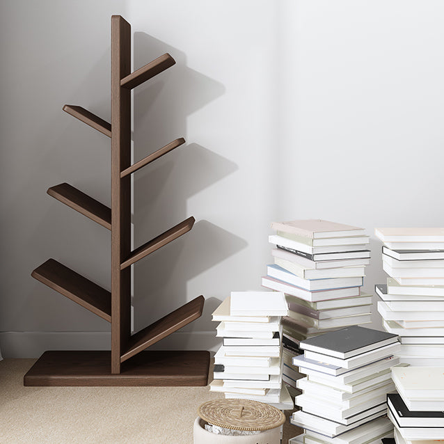 11.81" W Scandinavian Shelf Bookcase Antique Finish Bookshelf with Shelves