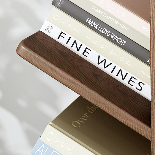 11.81" W Scandinavian Shelf Bookcase Antique Finish Bookshelf with Shelves