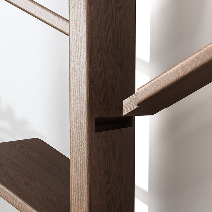 11.81" W Scandinavian Shelf Bookcase Antique Finish Bookshelf with Shelves