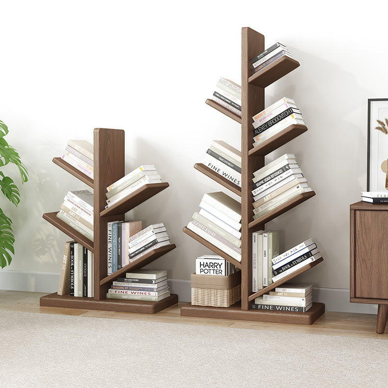 11.81" W Scandinavian Shelf Bookcase Antique Finish Bookshelf with Shelves