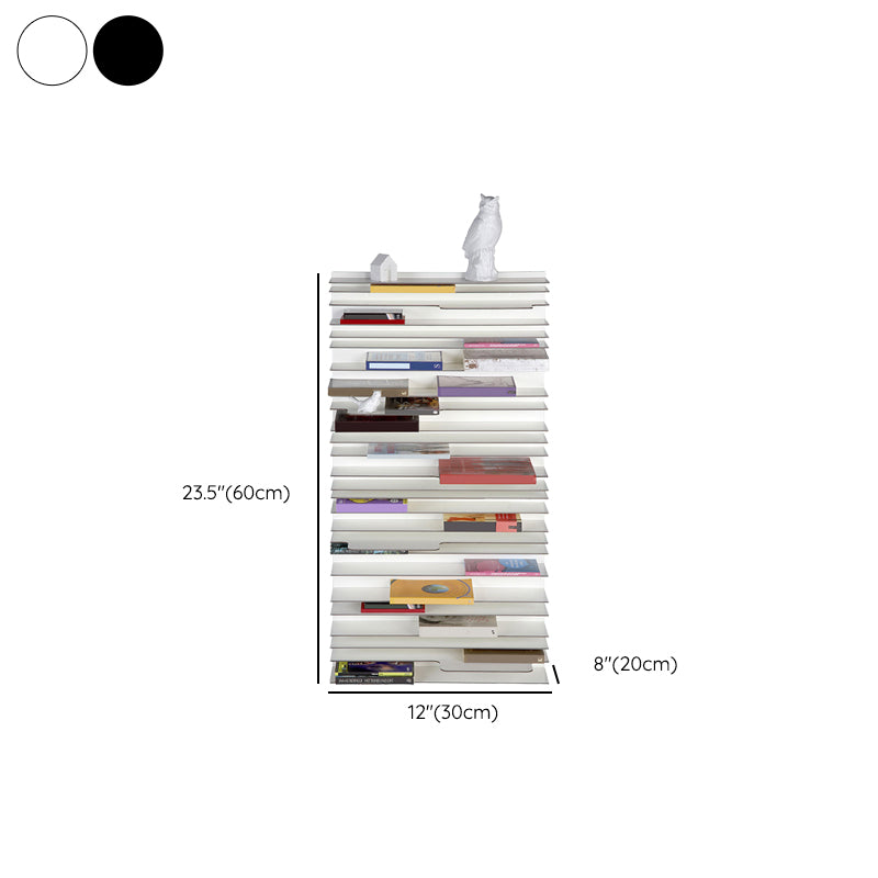 Industrial Closed Back Bookcase Floating Metal Bookshelf with Shelves