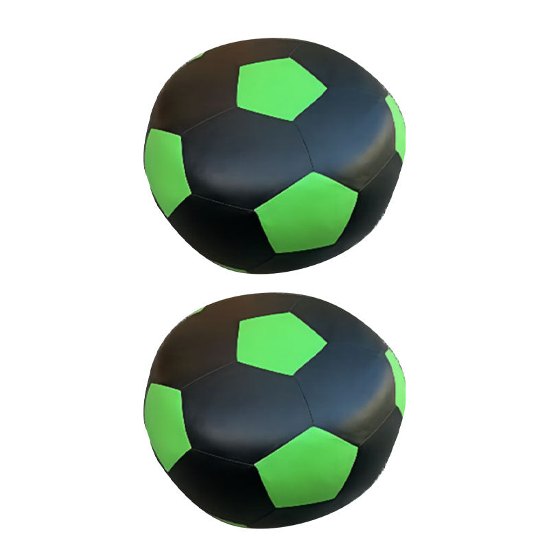 Modern Pouf Ottoman PU Leather Upholstered Geometric Print Spherical Ottoman