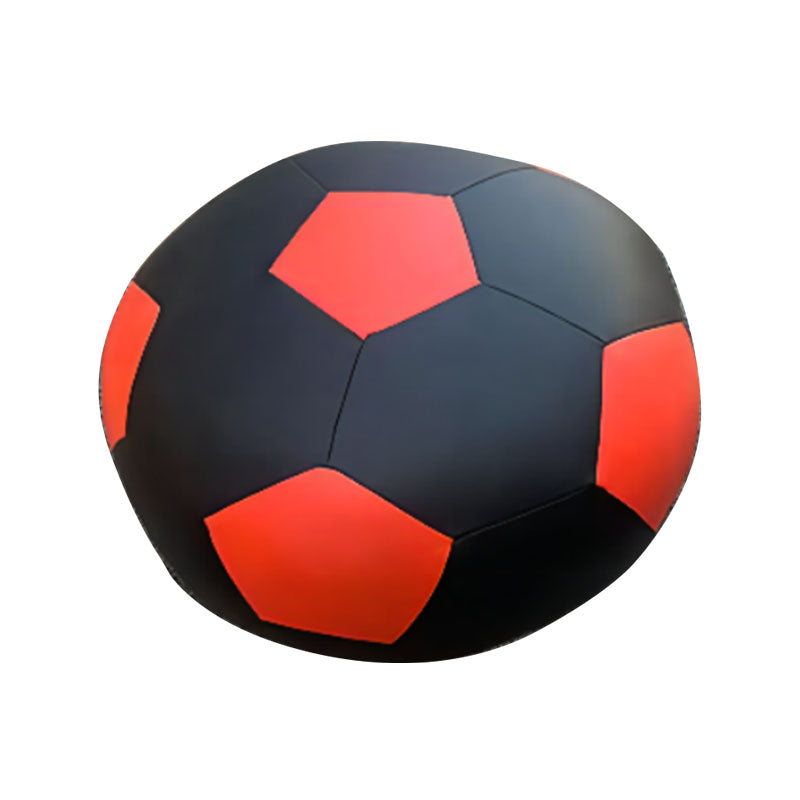 Modern Pouf Ottoman PU Leather Upholstered Geometric Print Spherical Ottoman