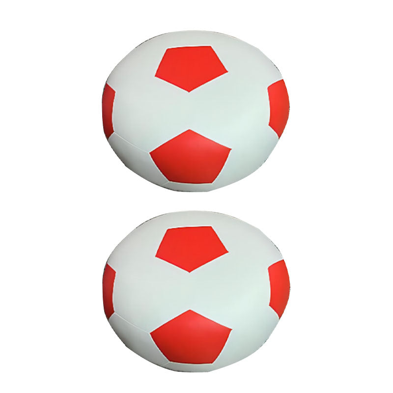 Modern Pouf Ottoman PU Leather Upholstered Geometric Print Spherical Ottoman