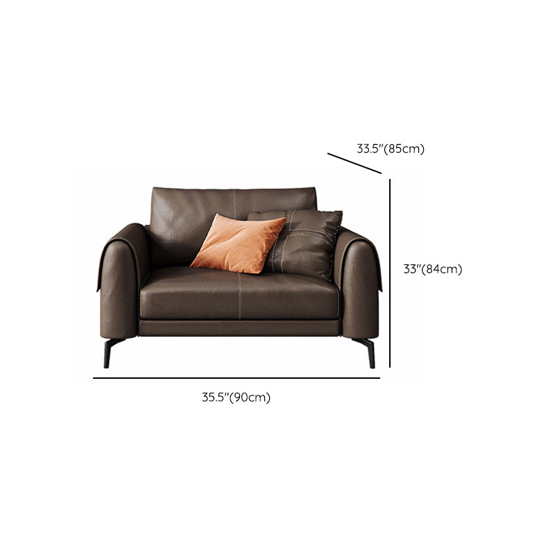 Vintage Sofa Dark Brown Pillows Rolled Arm Living Room Settee