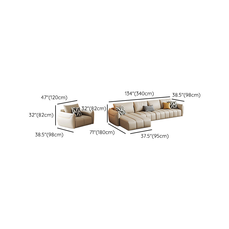 Tropical Fabric White Seating 32.2"H Standard Settee for Living Room