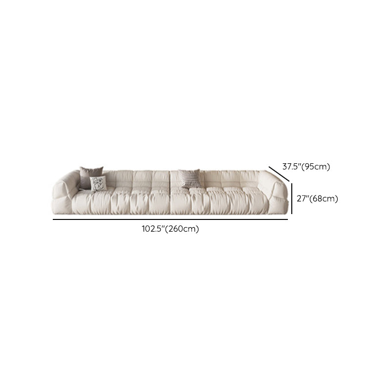 Contemporary White Cushions Tuxedo Arm Living Room Standard Settee