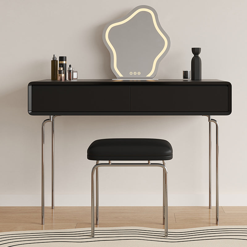 Wood Standing Makeup Vanity Set Lighted Mirror Makeup Vanity